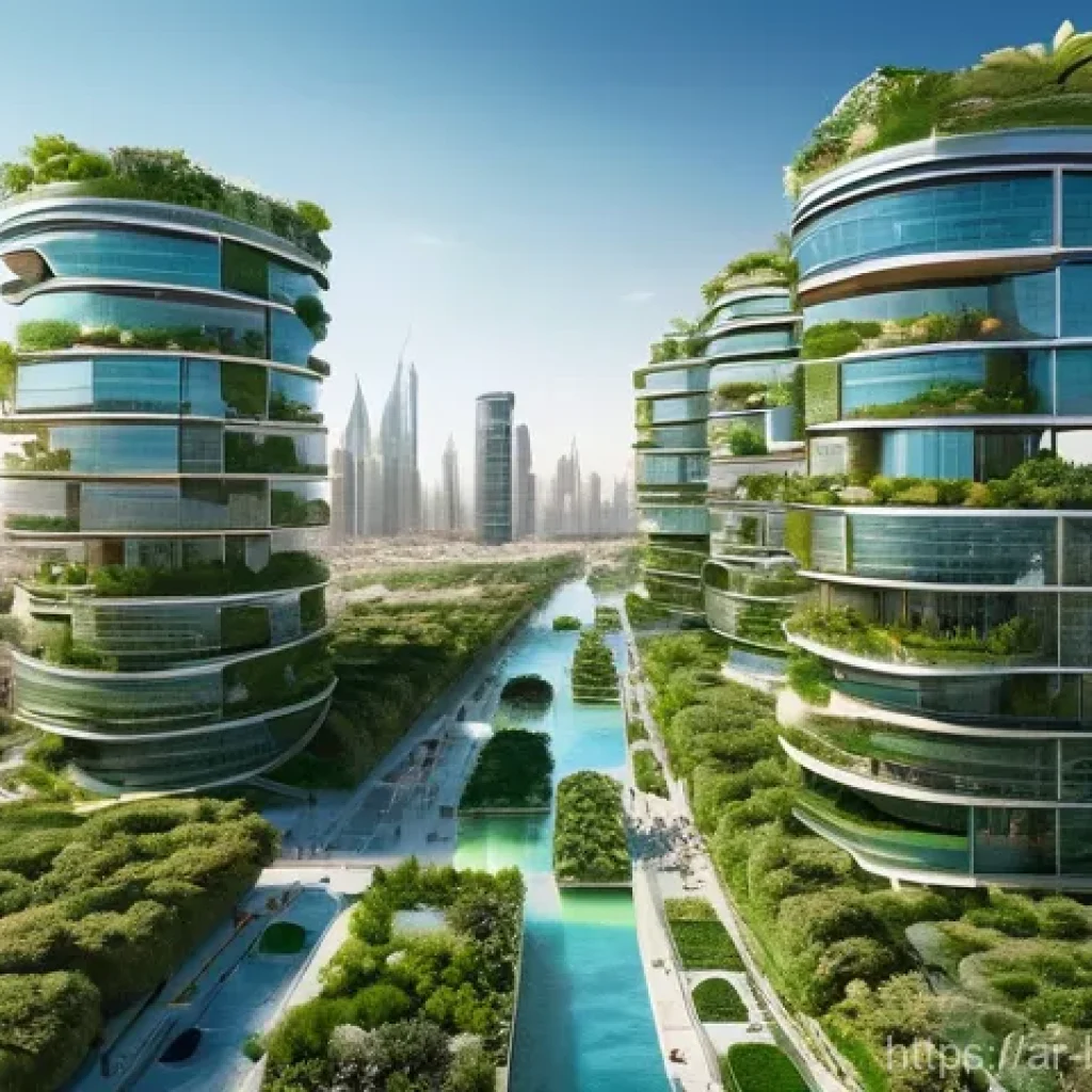 채권 투자로 지속 가능한 투자 실현하기 - **Prompt:** A vibrant, futuristic city in the Middle East, possibly inspired by Dubai or Riyadh, sea...