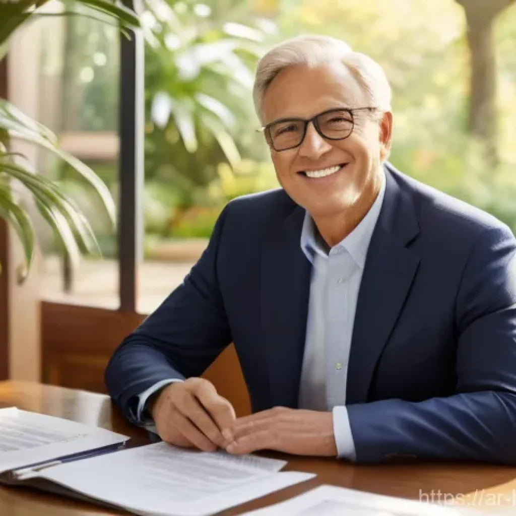 채권 투자 성과 향상을 위한 작은 팁 - **Prompt:** A wise and composed investor, in their late 40s, with a gentle smile, seated in a sunlit...