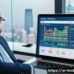 채권 투자에서의 세금 고려 사항 - A detailed infographic-style image showing a Middle Eastern investor at a desk with financial docume...